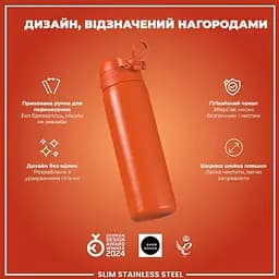 Пляшка для води ION8 металева 600 мл Stainless Steel Hearty Orange (I8SS600HORG) - мініатюра 4