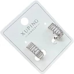 Сережки Xuping Прямокутні смужки з медичної сталі під срібло