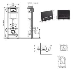 Набір Q-tap Nest 4 в 1 підвісний унітаз Swan Ultra Quiet 520x360x320 + комплект інсталяції QT16335180W48197 - мініатюра 8