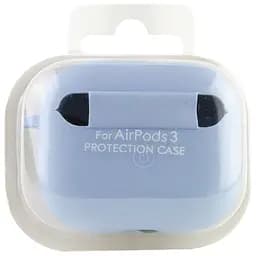 Силіконовий футляр з мікрофіброю для навушників Airpods 3 Блакитний / Lilac Blue - мініатюра 3