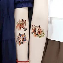 Набір тимчасових татуювань "Коні" Fresh Tattoo Horses-20-01 розмір 6х6 см - мініатюра 7