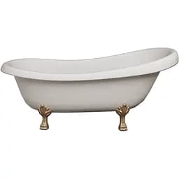 Ванна окремостояча глянцева Amdcon Symphony 167x78 біла з литого каменю золоті ніжки SYMFONYA_167_g_HL Білий