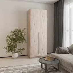 Шкаф 2-дверный MebelStar Оскар ДСП BG, стандарт 80x52x220 см Аляска серый (MBS-4429)