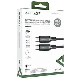Дата кабель Acefast C17-03 Type-C to Type-C 60W (1.2m) Black - мініатюра 2
