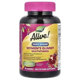 Мультивітаміни для жінок Nature's Way Alive! Women's Gummy Multivitamin без цукру смак полуниці 50 жувальних цукерок