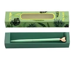 Ручка кулькова подарункова Серце, рожеве золото, синє чорнило, металізована, поворотна, WB161