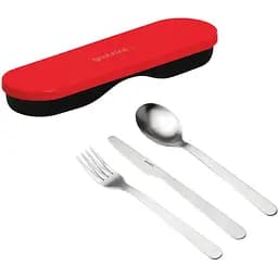 Набор столовых приборов Guzzini On The Go с чехлом 3 предмета красный (17110131)