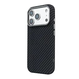 Карбоновый чехол для Apple iPhone 17 Pro, LikeCarbon2 MagCase, черный, тонкий защитный чехол-панель из поликарбоната с магнитами N52, MagSafe, противоударный, совместим с беспроводной зарядкой, приподнятые края для защиты камеры, ArmorStandart (ARM86258) - мініатюра 5