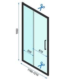 Душова кабіна Rea Rapid Slide 90x120 black REA-K6422 + REA-K6402, Чорний матовий, Універсальна, прозрачний, Чорний матовий - мініатюра 6