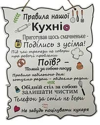 Табличка "Правила Нашої Кухні", 24x30, табличка, декор,правила