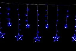 Гірлянда світлодіодна Бахрома на вікно Синя 3х0, 95х0, 55м 138 LED від мережі Зірки - мініатюра 4