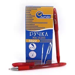 Ручка масляна J.Otten Easy Office, 0.7 мм, червона, 12 шт., 1101-5022A.NI (українською)
