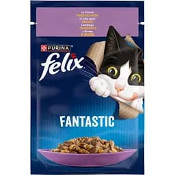 Вологий корм для котів Felix Fantastic з ягням в желе 85 г