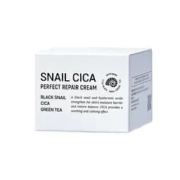 Крем для обличчя з Центеллою та муцином равлика Snail Cica Perfect Repair Cream Esthetic House 50 мл - мініатюра 2