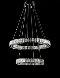 Підвісна світлодіодна люстра Splendid Ray L8045/400+600/2 LED (CH+clear), 2 кільця, хром, 40-60 см - мініатюра 3