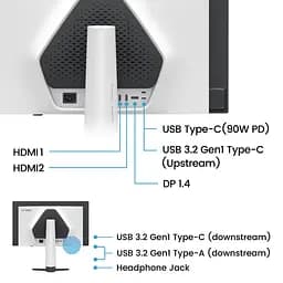 TFT 27" BenQ EX271UZ, 4K UHD, QD-OLED, 240Hz, HDMI, DP, USB- C, USB-hub, білий - мініатюра 9