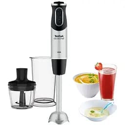 Блендер заглибний 2в1 Tefal Quickchef 1000 Вт чаша 800 мл чопер 500 мл сріблясто-чорний (HB659838)