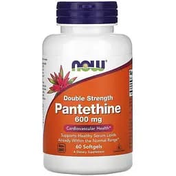 Вітаміни та мінерали NOW Pantethine Double Strength 600 mg, 60 капсул
