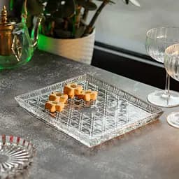 Блюдо для закусок Lirmartur скляне 24,5*20,5*2 см, hexagon Yiwu HP-YH-38 - мініатюра 4