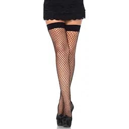Чулки Leg Avenue Fishnet Thigh Highs + Black Plus size