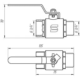 Кран кульовий прямий Selba 3/4″ ЗВ КР SL1505 - мініатюра 5