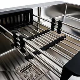 Кухонна мийка 78x50С L нержавійка Platinum Handmade (поглиблена полиця, 3.0/1.0 мм), Нержавіюча сталь - мініатюра 3