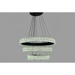 Люстра підвісна Linisoln 1535-50x40x30 BK метал, акрил, круги 50-40-30 см, LED-стрічка, 80 Вт