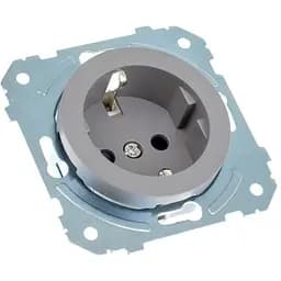 Розетка одинарна із заземленням Brille WB-1RZ Grey (42-278)