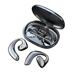 Бездротові водонепроникні стерео навушники TWS S900 з індикатором заряду і зарядним кейсом. Чорні.