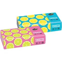 Серветки паперові Silken Лимони 2 шари 150 шт. у плiвці