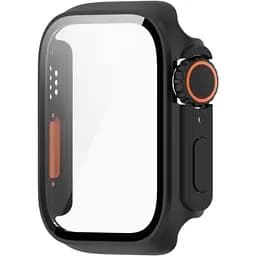 Чехол-накладка DK для Apple Watch 42mm (Series 10) Пластик Soft-Touch Glass Full Cover Ultra (black)