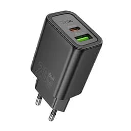 МЗП Hoco N61 Gentle PD20W+QC3.0 (1USB-A/1C) + кабель Type-C to Type-C Black - мініатюра 4