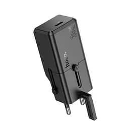 Мережевий зарядний пристрій Hoco AC25 Mini single port PD30W universal travel charger чорний - мініатюра 5