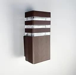 Вуличний настінний світильник в кольорі Coffee 23х11 см | Line F | Арт. 8024-1W CF