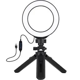 Кільцева USB LED лампа Puluz PKT3058B 4.7"+ штатив 12 см