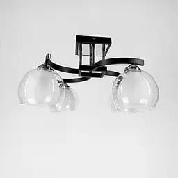 Стельова люстра в чорному корпусі на 4 подвійних плафони Line.F 51098/4