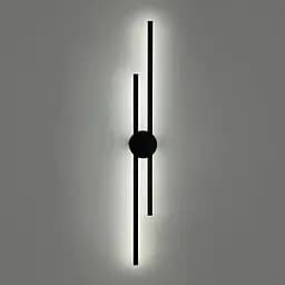 Видовжене подвійне світлодіодне бра Line F чорне 80 см Арт. WB39/800 BK