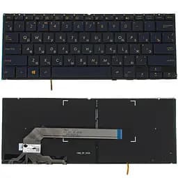 Клавіатура для ноутбука ASUS (UX370 series) rus, blue, без фрейму, підсвічування клавіш