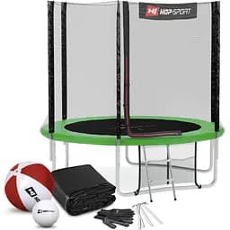Батут Hop-Sport 8ft (244см) зеленый с наружной сеткой