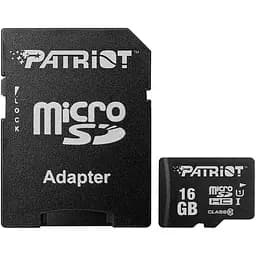 Карта памяти Patriot LX microSDHC 16GB UHS-I Class 10 + SD адаптер (PSF16GMCSDHC10) (110382)