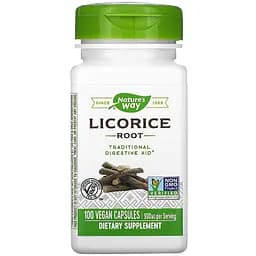 Корінь солодки (лакриці) Nature's Way Licorice Root 450 мг 100 вегетаріанських капсул (NWY14600)