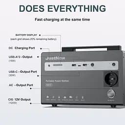Зарядна станція CTECHi JustNow JNB630 Portable Power Station 630W 460Wh LifePO4 - мініатюра 4