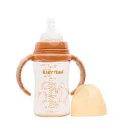 Пляшечка для годування Baby Team, з широким горлечком, 240 мл, персиковий (1090) - мініатюра 2