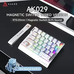 Ігрова дротова магнітна клавіатура Ajazz AK029 / Ice Island Switch / White Lines - мініатюра 6