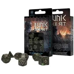 Набор кубиков Runic Bottle-green & gold Dice Set , 7 шт. (SRUN05)