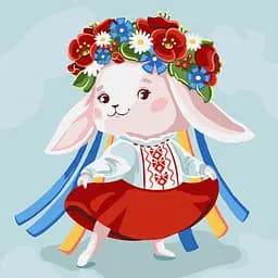 Набір для розпису по номерах Зайка - україночка 30х30см КНО2401