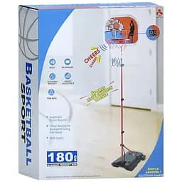 Баскетбольное кольцо MR 1516 на стойке с электронным табло, звуком, музыкой и мячом, разноцветное