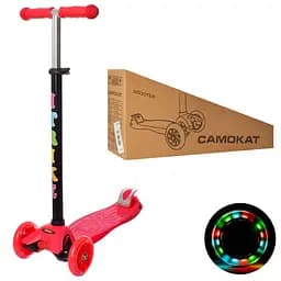 Самокат детский трехколесный JR 3-003-R MAXI светящиеся колеса