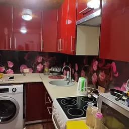 Кухонний фартух самоклеючий Рожеві польові Квіти наклейка ПВХ абстракція 60х300 см Happy Pocket Z180337 - мініатюра 8