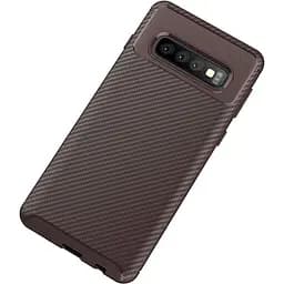 Чохол-накладка Toto TPU Carbon Fiber 1.5 mm Case Samsung Galaxy S10 Coffee - мініатюра 2